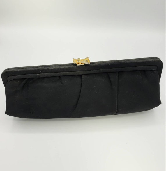 Vintage Clutch | Classic 1950s Clutch Purse | Bla… - image 1