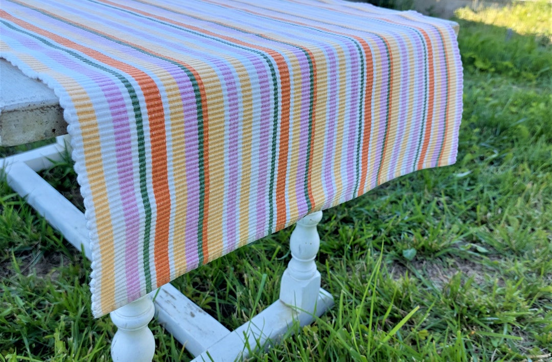 Striped Long Table Runner Kitchen Table Runner Summer Dinner Etsy