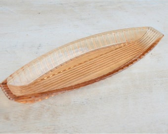 ヴィンテージの茶色のガラス皿、茶色のガラスの魚皿、古いガラスのスナック皿、ヴィンテージのサービングプレート、ロシアのガラス製品、レトロなキッチンの装飾