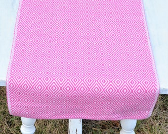 Cotton table runner, spring table topper, kitchen table runner, dinner table decor, Vintage textile, table runners, cotton tablecloth