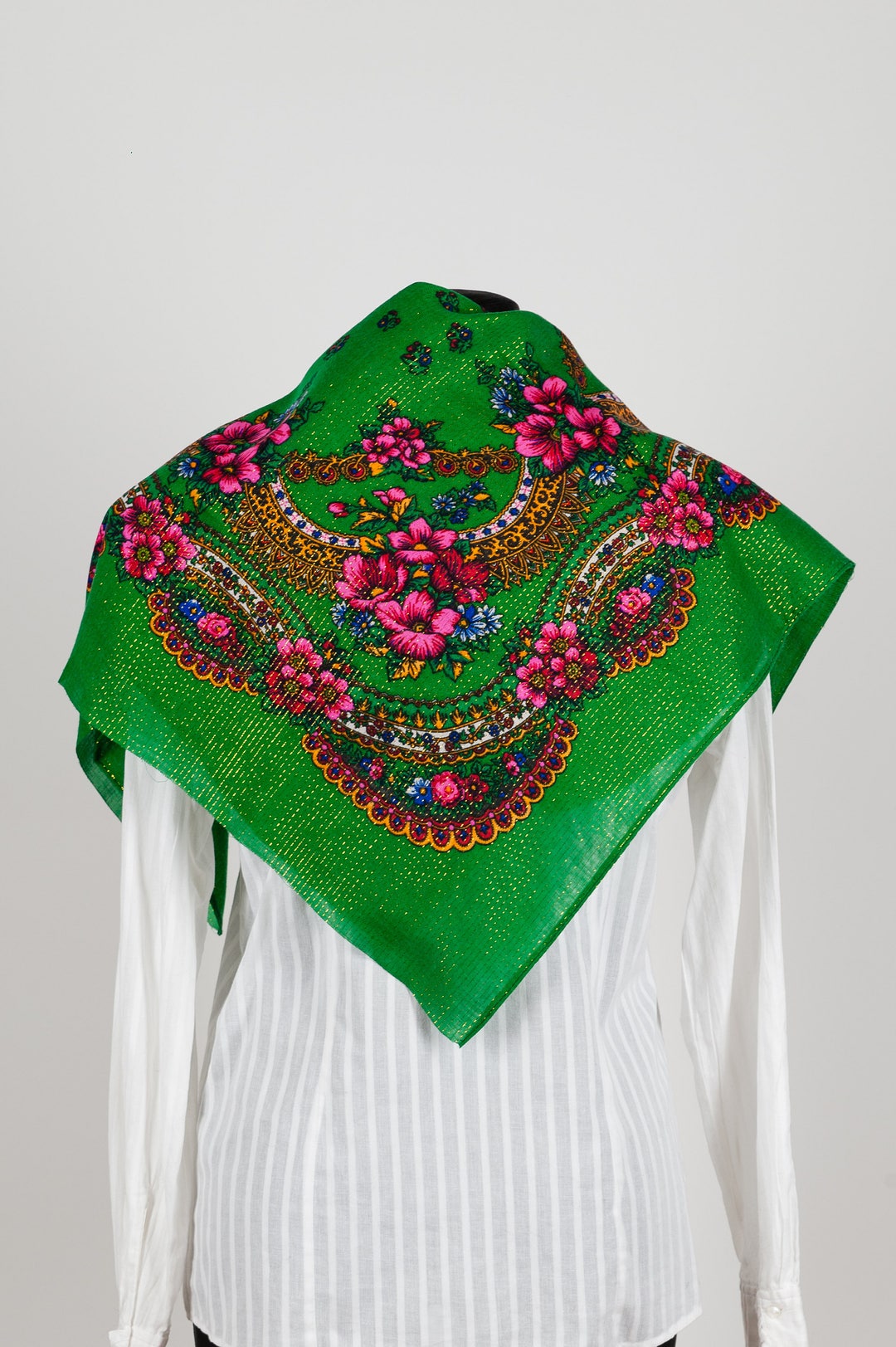 Sciarpa con fiori ricamati in cotone da donna, sciarpe lunghe a bandana, scialle per ragazza – acquista a prezzi convenienti sul marketplace