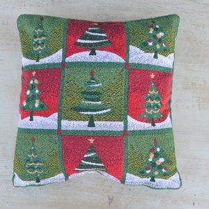 Almohada de Navidad, Almohada de acento navideño, Caja de almohada decorativa de Navidad, Decoración del árbol de Navidad, Funda de almohada pequeña de Navidad vintage imagen 2