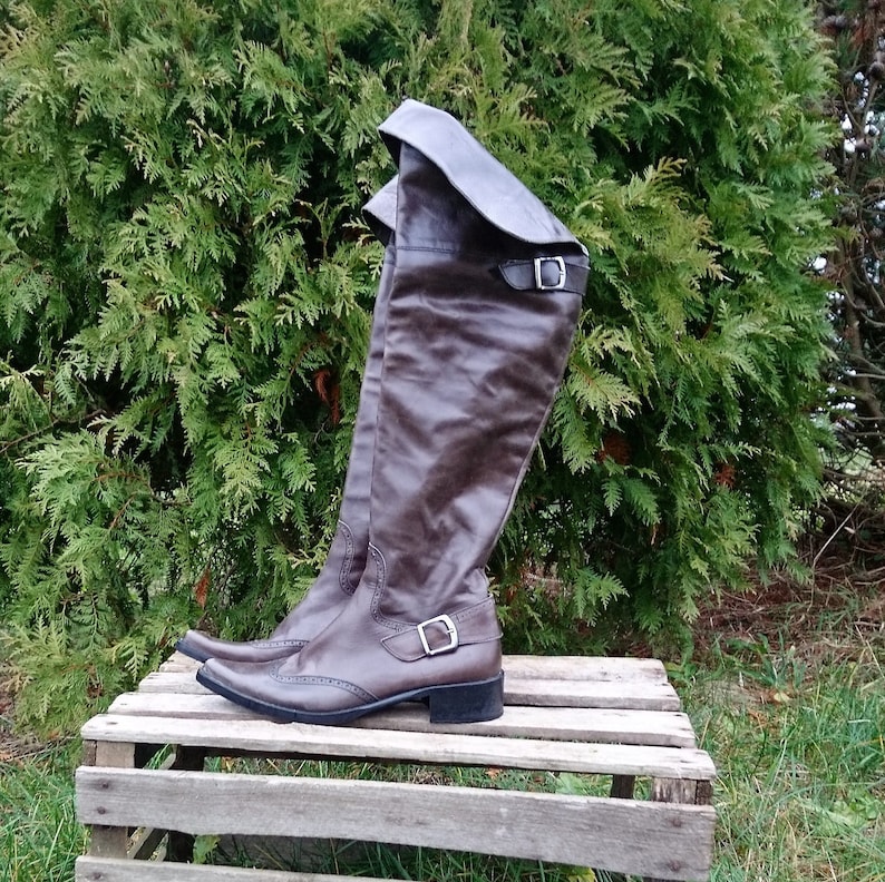 womens leather knee high boots uk