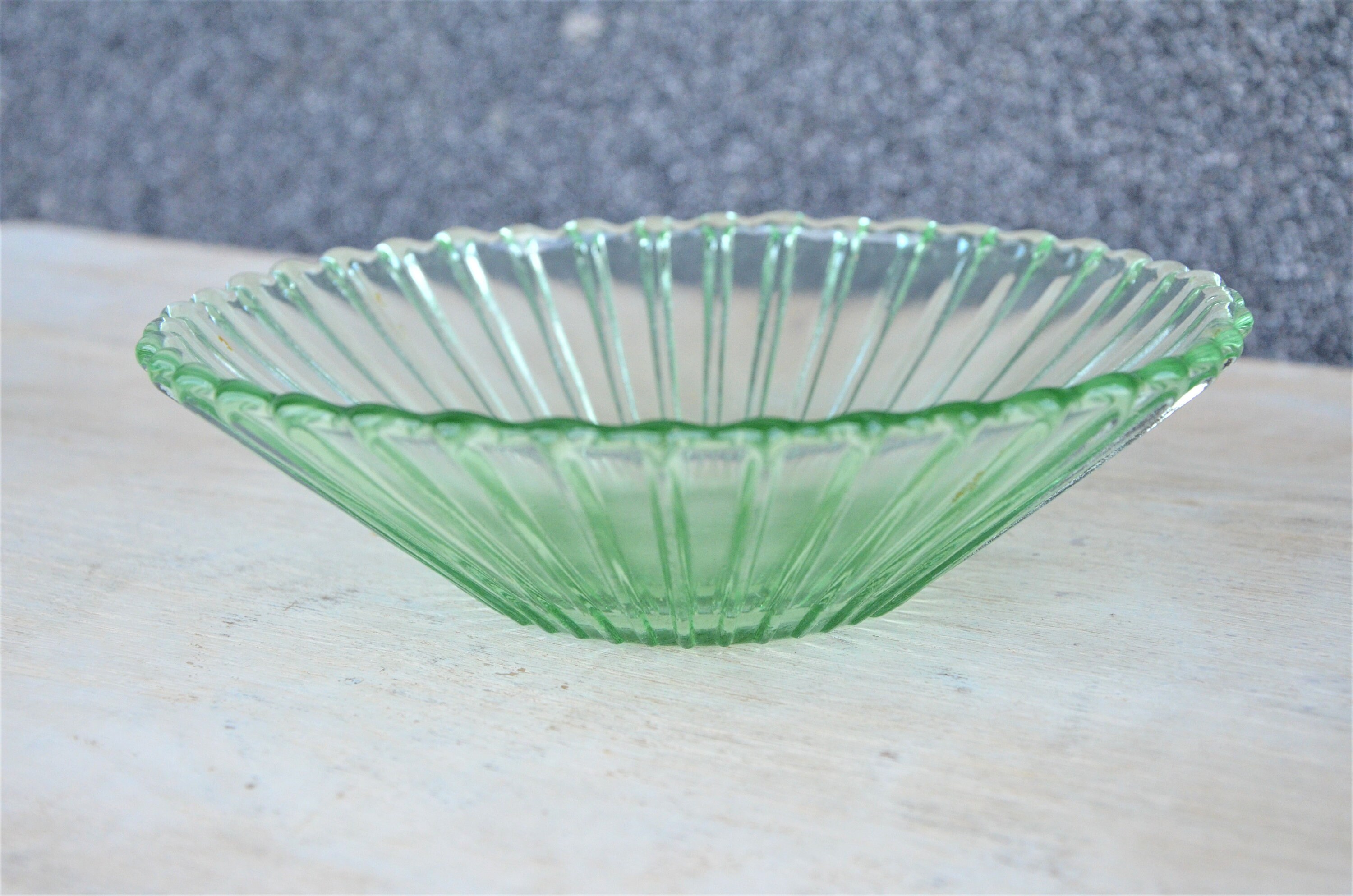 Vintage Green Glass Plates Green Glass Salad Plate Old Glass Etsy