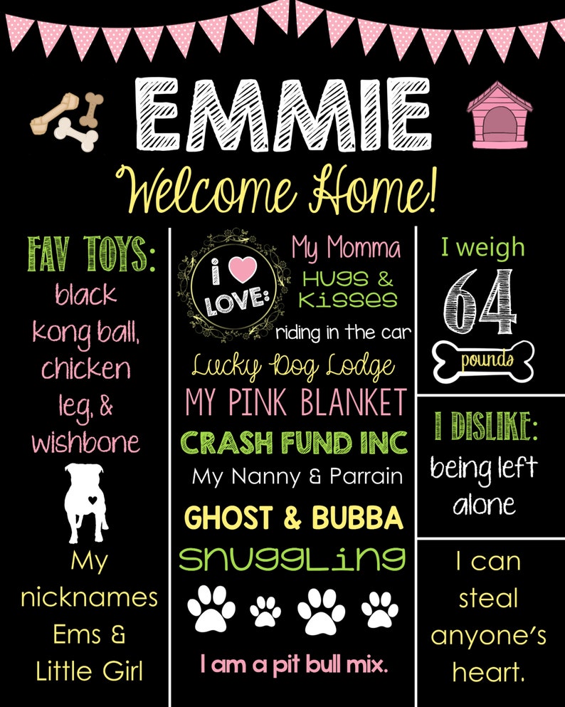 Dog Birthday Chalkboard Sign-Puppy Dog Personalized Custom Sign Dog Bones Pup Pet Printable Birthday Chalkboard Poster Birthday Board