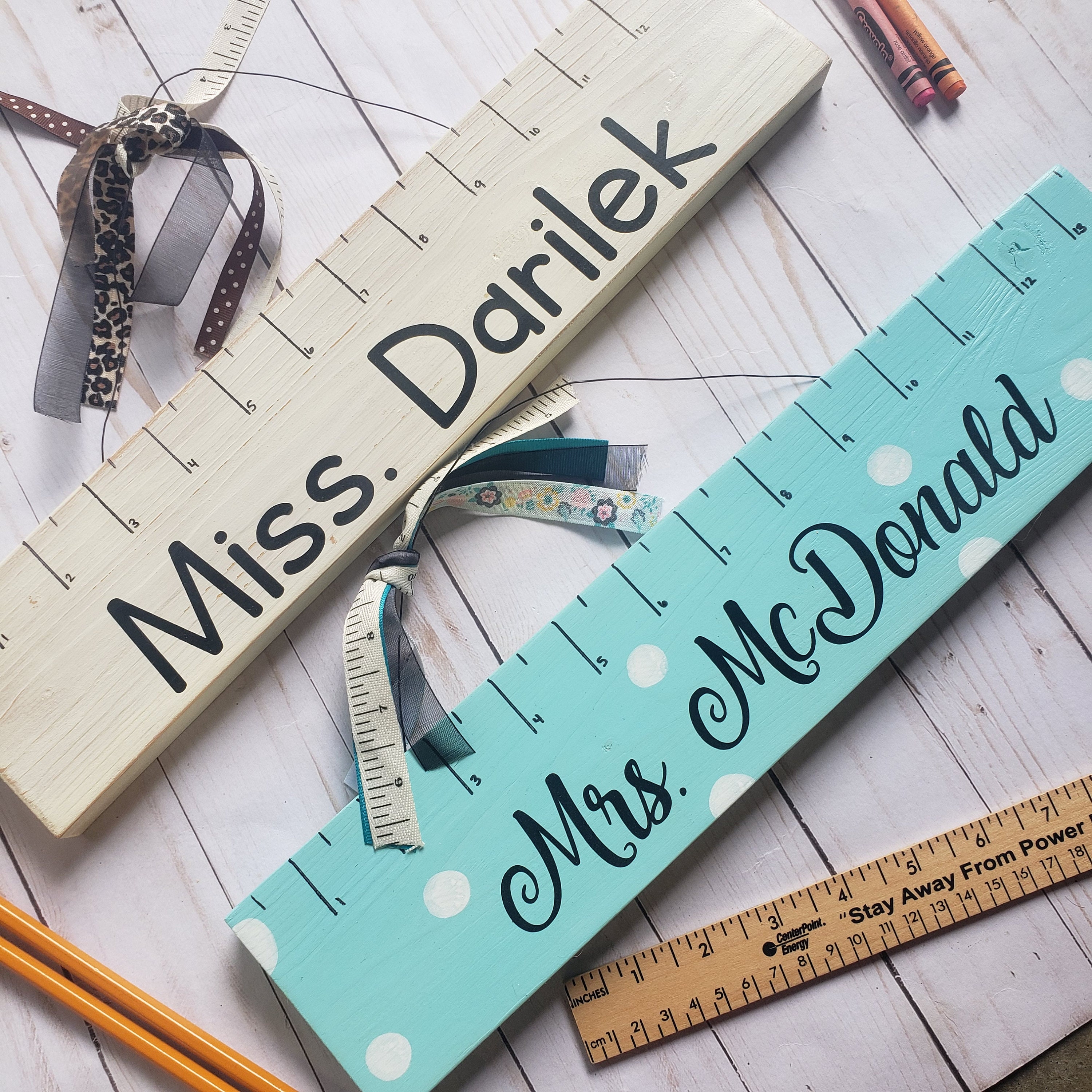 Handmade Customize Teacher Gift RULER Wooden Door Sign | Etsy