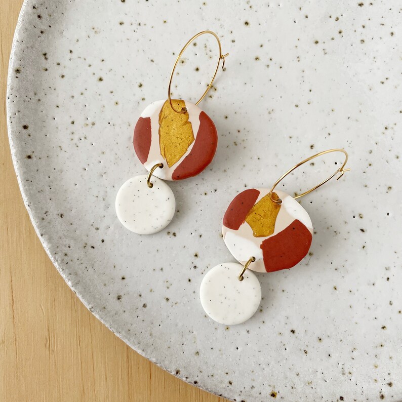 Terrazzo Hoop Earrings image 2