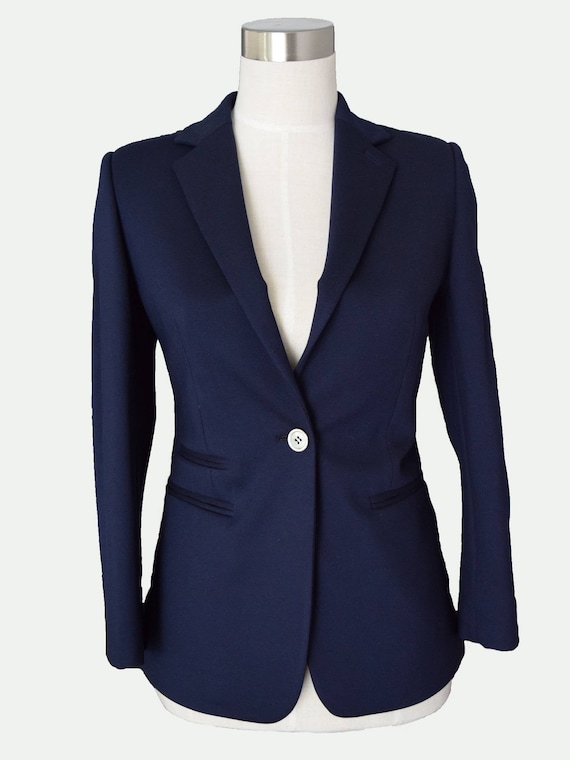 Traje azul marino personalizado para mujer, blazer ajustado para mujer,  chaqueta de manga larga, blazer para mujer -  México