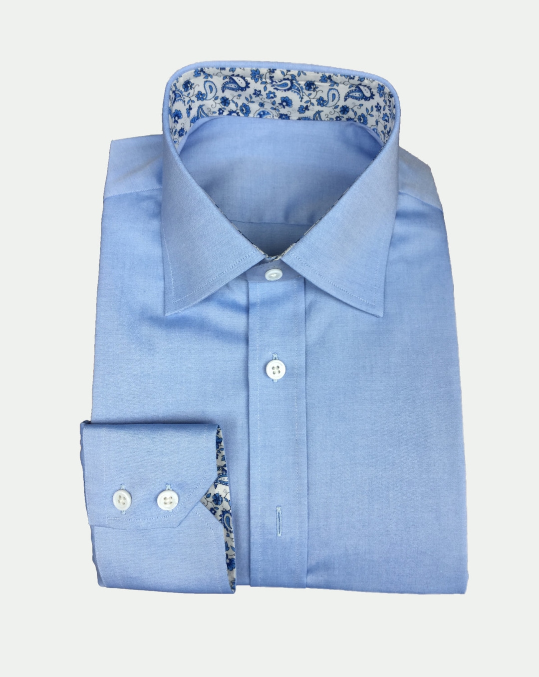 Men's and Women's Blue Button-down Collar Dress Shirt / Custom Made ...