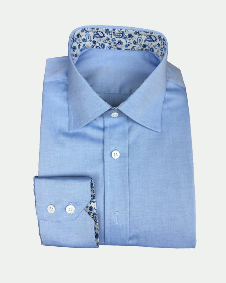 Men's and Women's Blue Buttondown Collar Dress Shirt Etsy