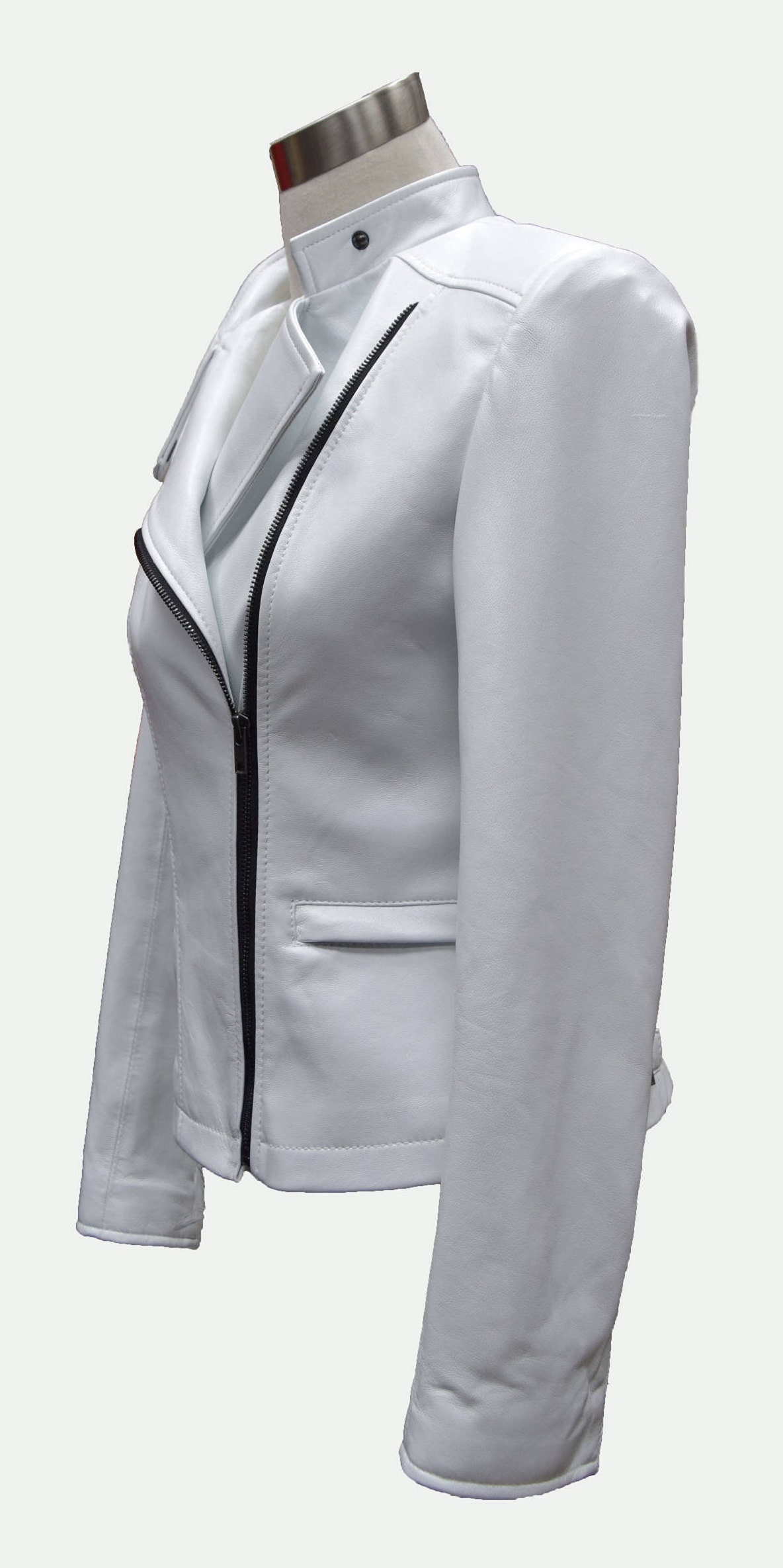 Women's Custom White Biker Jacket White Jacket Short Etsy