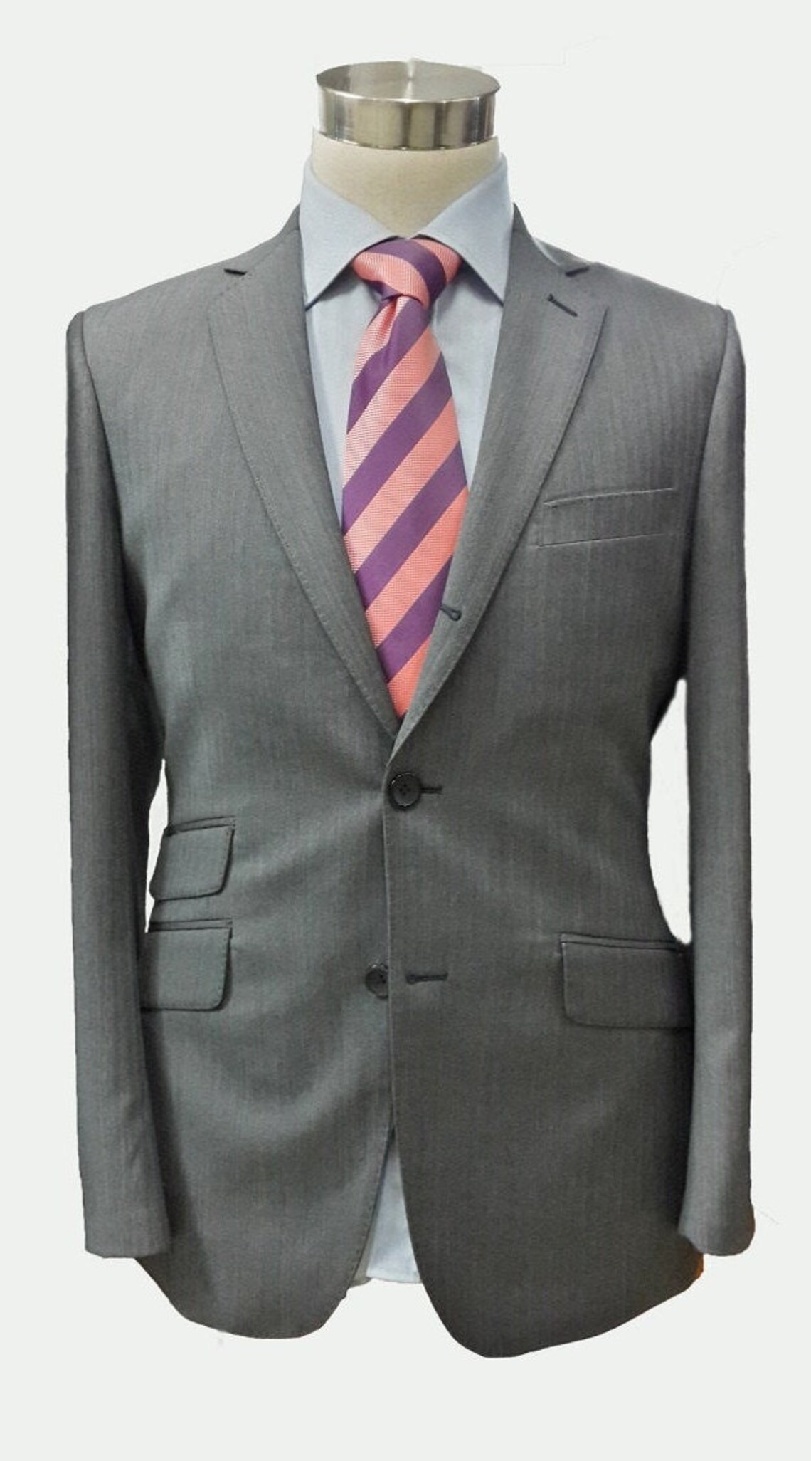 Men's Custom Suit/ Full Canvas/ Super 120s/ Wool Gray No.8 Etsy