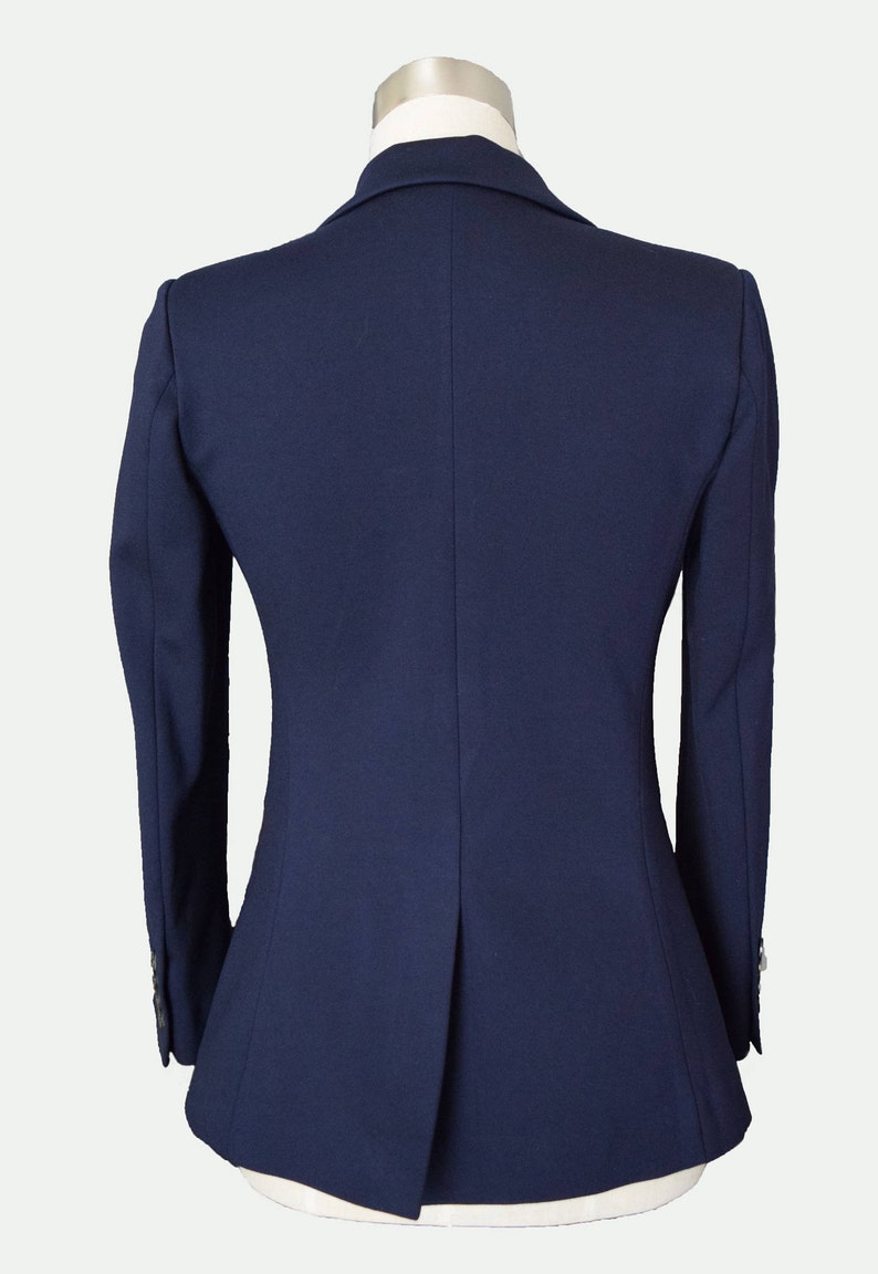 Womens Custom Navy Blue Suit women slim fit blazer long | Etsy
