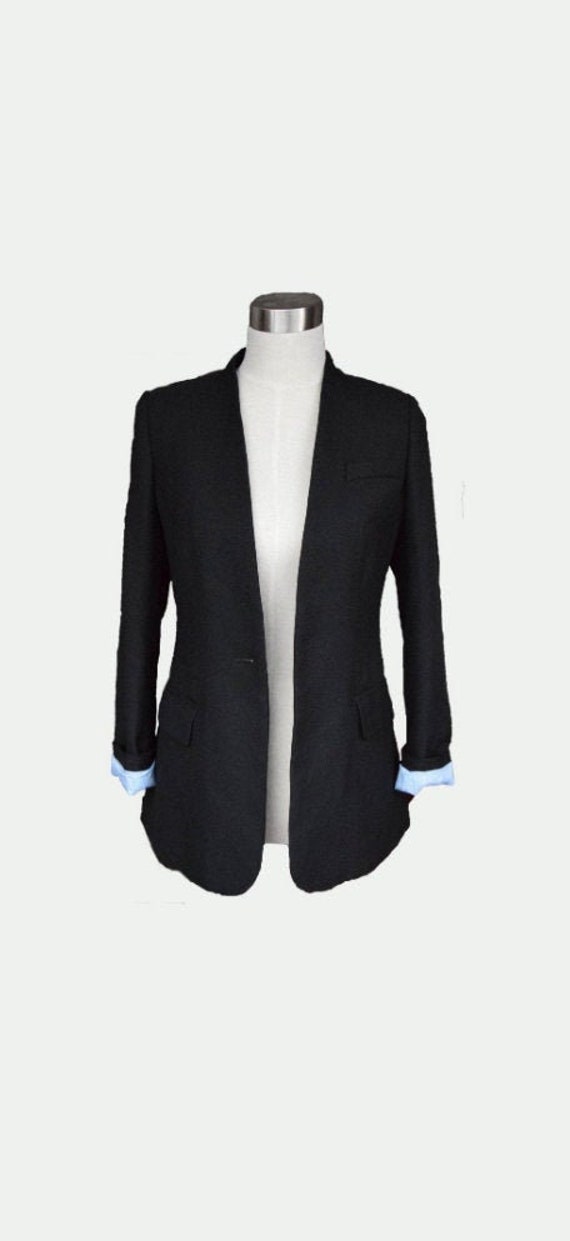 Womens Custom Black Jacket, Womens slim fit blazer, womens single breasted jacket, womens jackets, clothing, womens, slim fit coat,