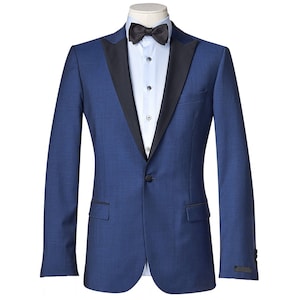 Herren benutzerdefinierte Anzug - kontrastierend schwarze Revers / voller Leinwand / Super 120s/Hochzeit Anzug