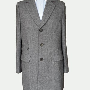 Men&#39;s Gray Custom Coat / Custom Coat/ Mens Long Coat / Mens Winter Coat / Wool Coat / Tailor Made