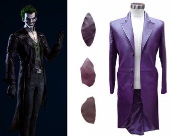 Cosplay custom costume for commission, Joker leather trench coat