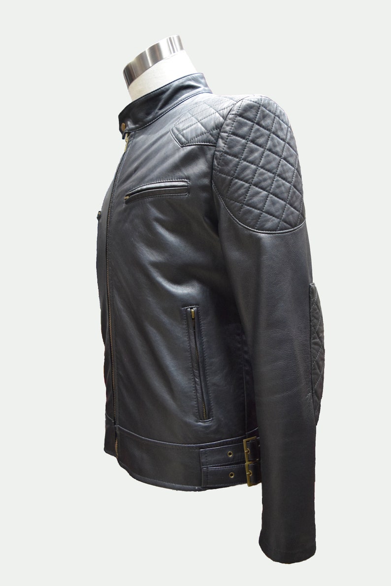 Custom Leather Jacket Men's Leather Jacket Motorcross Jacket 100% Lambskin image 2