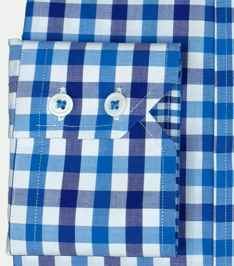 Men's and Women's Check Buttondown Collar Dress Shirt Etsy