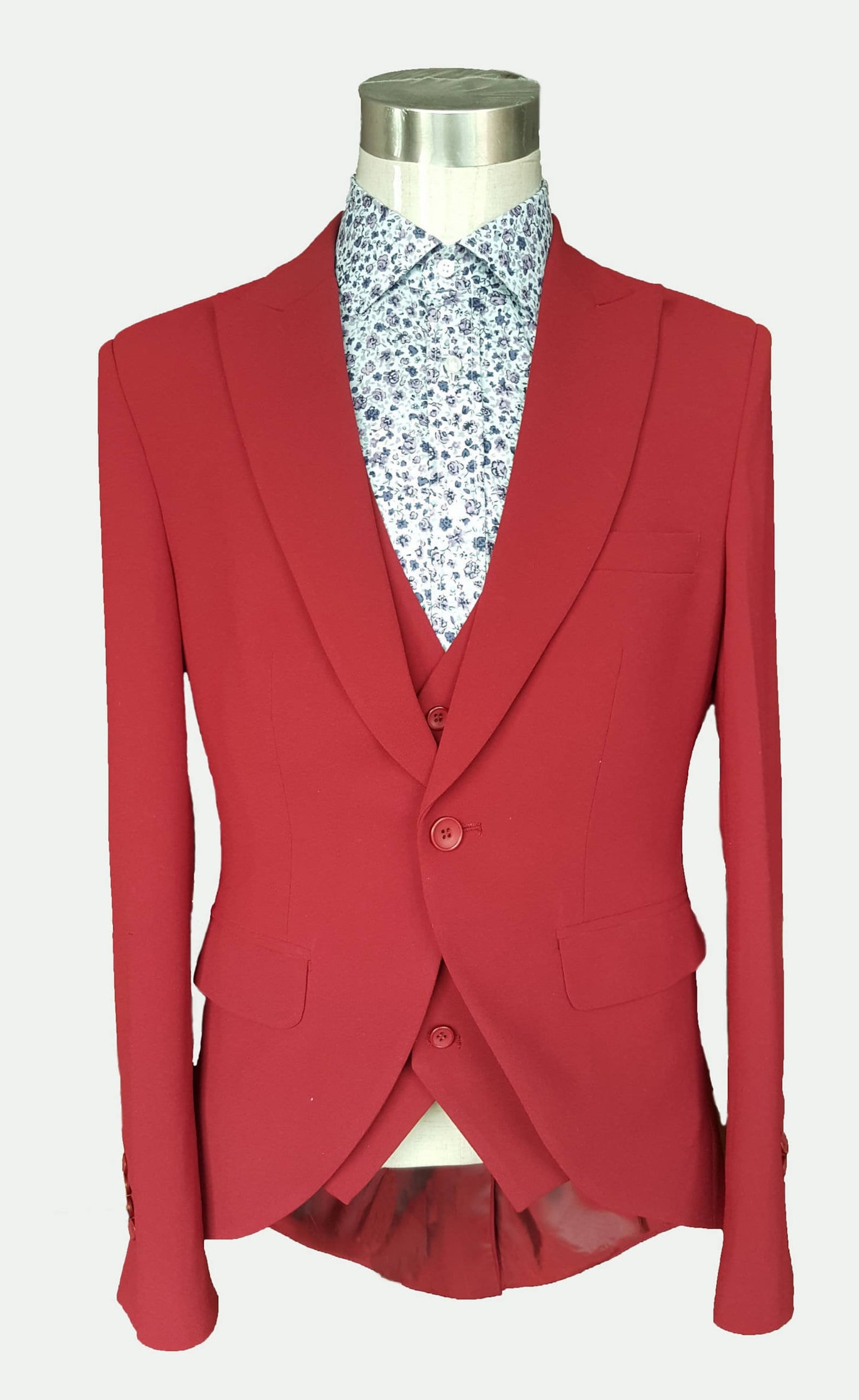 Custom Mens Red Bespoke Suit/ 3 Piece Suit/ Custom Suits/ Made Etsy