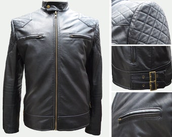Custom Men's Leather Jacket - Handmade Bespoke Jacket - Motorcross Jacket - 100% Lambskin