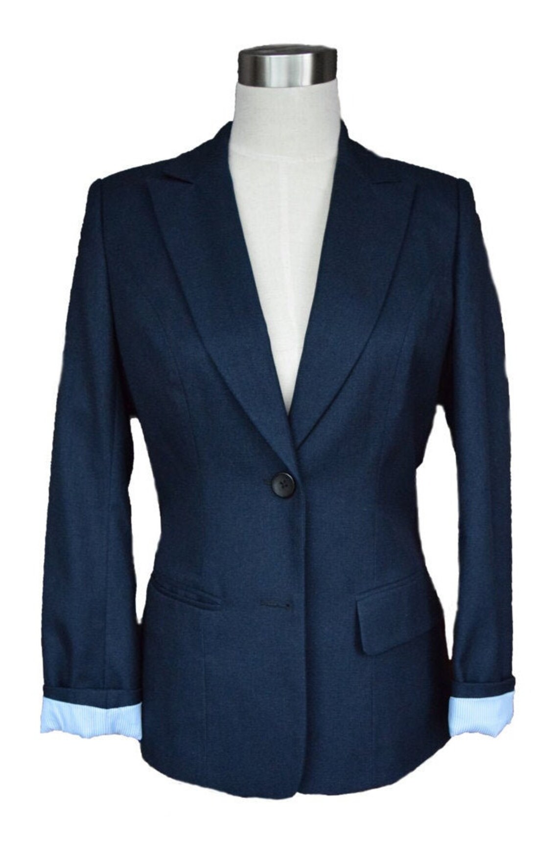 Womens Custom Navy Blue Jacket Womens Slim Fit Blazer Womens Etsy