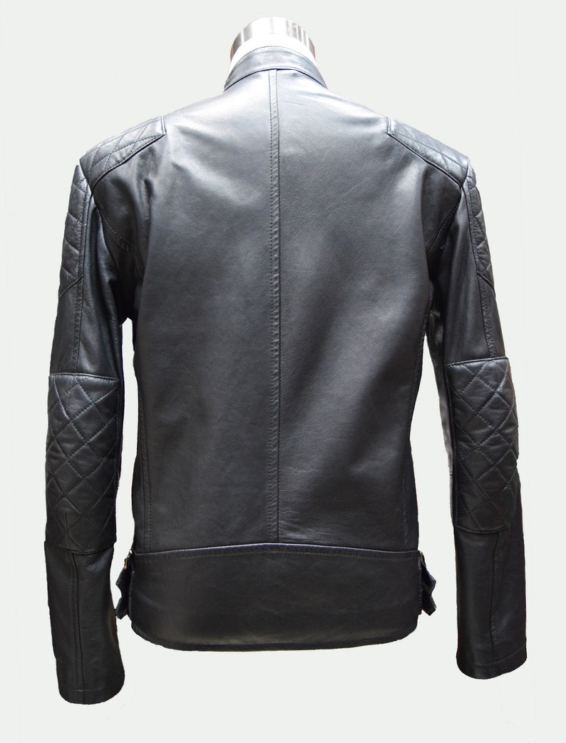 Custom Leather Jacket Men's Leather Jacket Motorcross Jacket 100% Lambskin image 5