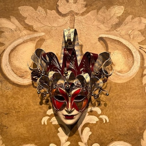 Maschera veneziana,Maschera da giullare rosso,Maschera originale