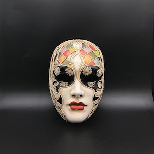 Maschera Veneziana,Volto Arlecchino Giorgia,Maschera Originale