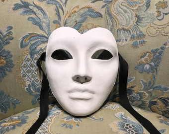 Maschera Veneziana,Cuore Bianco Da Dipingere