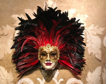 Maschera Veneziana,Principessa Delle Piume,Maschera Originale Di Venezia