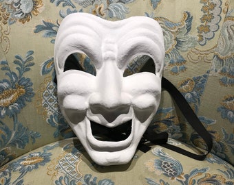 Maschera Veneziana,Maschera Bianca Comica Da Dipingere