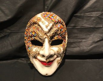 Máscara veneciana para hombre, máscara de carnaval, máscara de halloween,  papel maché Joker hecho completamente a mano -  México