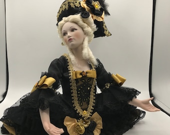 ポーセリンドール ZASAN社 オルゴール付きポーセリンドール 80年代ヴィンテージ midori