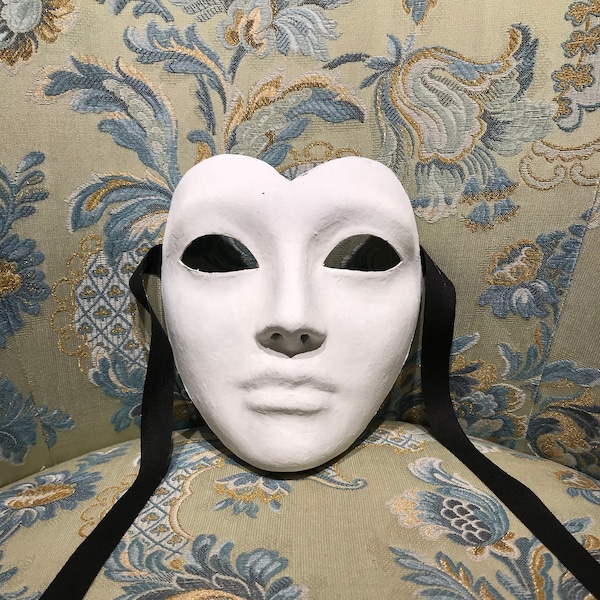 Maschera Veneziana, Cuore Bianco Da Dipingere