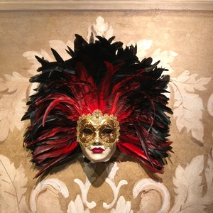 Maschera Veneziana,Principessa Delle Piume,Maschera Originale Di Venezia