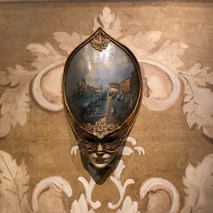 Maschera Veneziana,Decoupage Macrame,Maschera Originale Carta Pesta