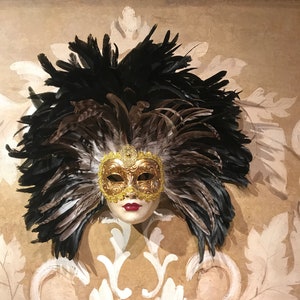 Maschera Veneziana,Piuma Bianca,Maschera Originale