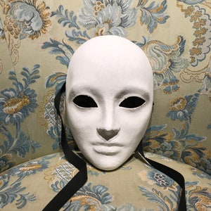 MASCHERA BIANCA NEUTRA teatrale da dipingere uomo donna