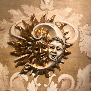 Maschera Veneziana,Sole Luna,Maschera Originale Per Decorazione