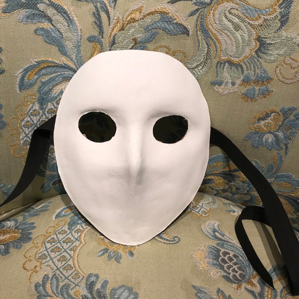 Maschera Veneziana,White Moretta Mask To Paint