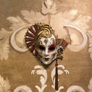 Maschera Veneziana,Ventaglio Carte Tarocchi,Maschera Originale