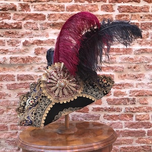 Tricorn Hat,Historical Man Hat,Venetian Tricorn