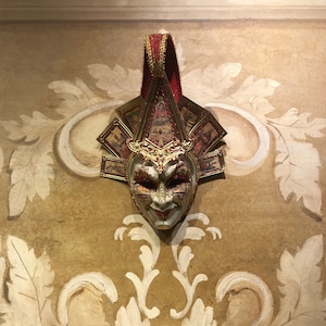 Maschera Veneziana,Joker Rosso Carte,Maschera di Venezia