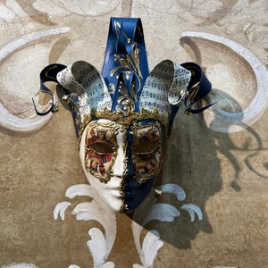 Maschera veneziana,Maschera da giullare blu,Maschera originale