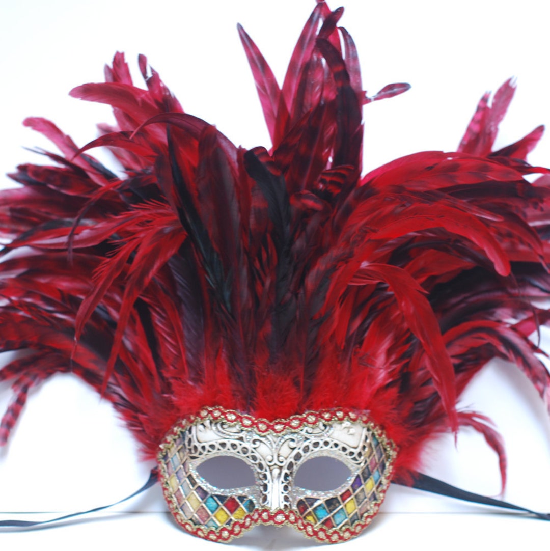 Masquerade Mask With Feathers 