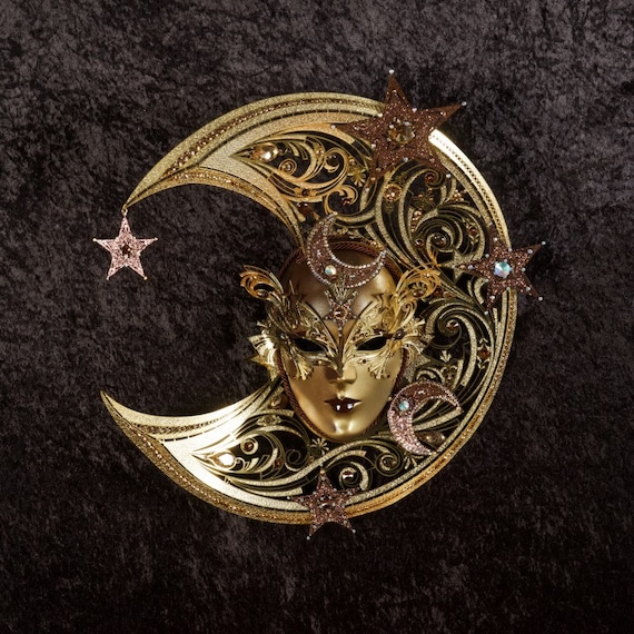 ベネチアンマスク、月の女王、オリジナルベネチアンマスク - Etsy 日本