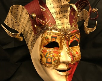 ジョーカーマスク - 道化師仮面舞踏会マスク - フルフェイスベネチアン