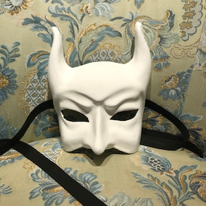 Maschera Veneziana,Maschera Bianca Del Diavolo Da Dipingere