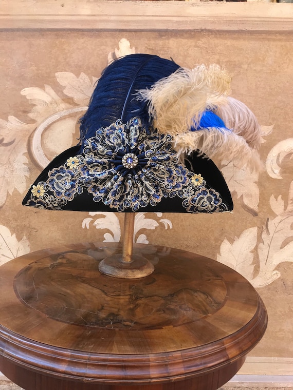 Tricorno Decorato,cappello Storico Da Uomo/donna in Lana,costume Di  Carnevale 